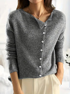 Effen asymmetrisch vest met knoopsluiting — afbeelding 6