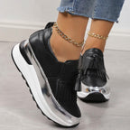 Damessneakers met flexibele zool in wit of zwart