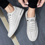 Heren sneaker van geperforeerd leer met lichtgewicht constructie