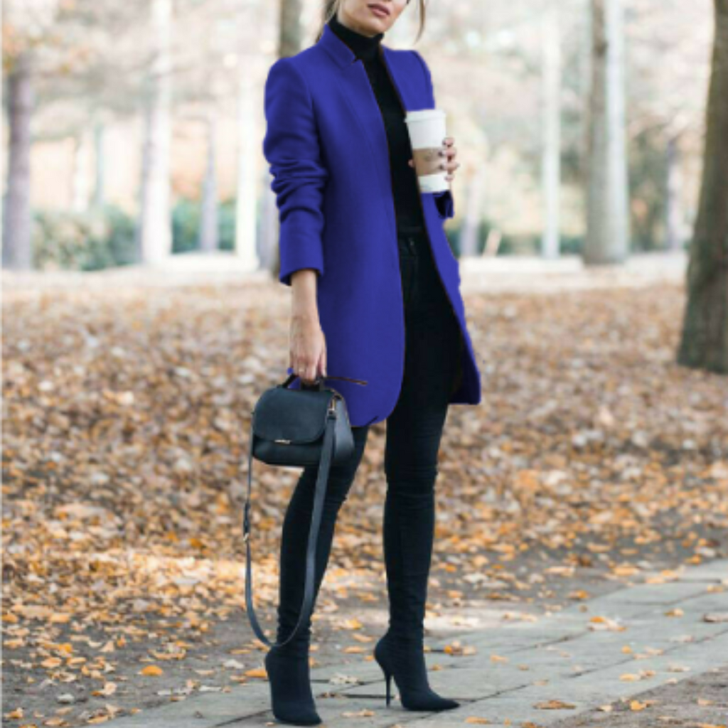 Dames winterjas met staande kraag en tijdloos design — afbeelding 17