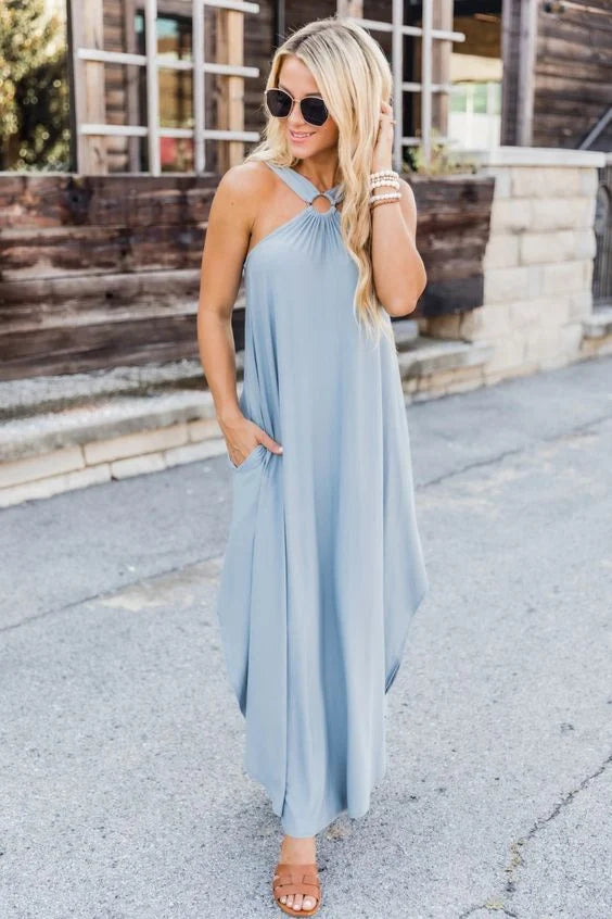 Halter-maxijurk Miami Sunshine