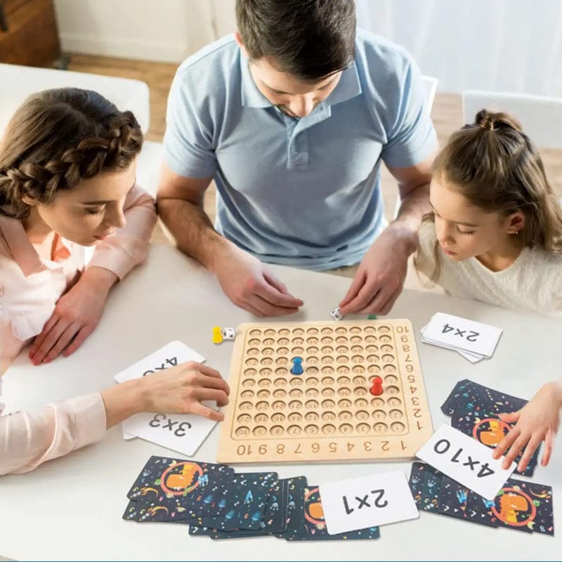 Houten montessori vermenigvuldigings bordspel FunnyCalc