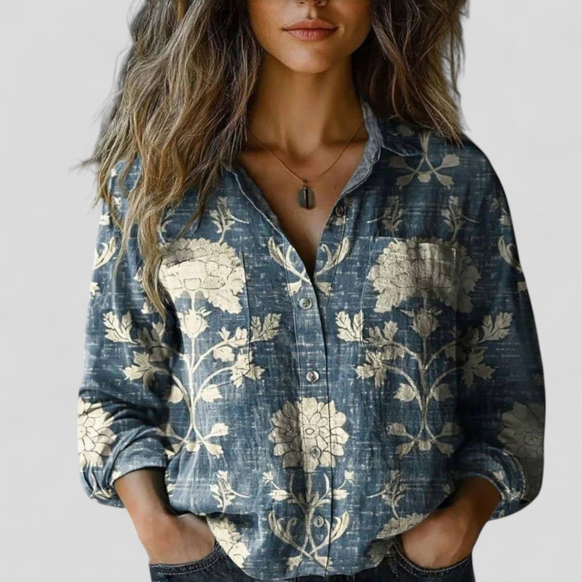 Frida | Overhemdblouse met kleurverloop
