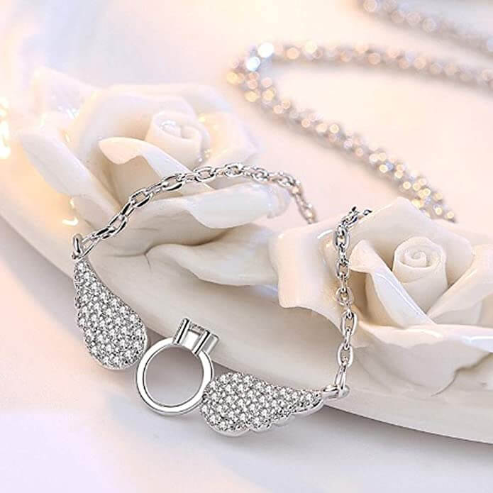 Glimmende engel vleugels hanger ketting