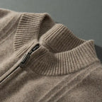 Warme casual herentrui met halve rits