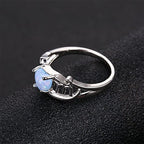 Mam gegraveerd hart opaal ring