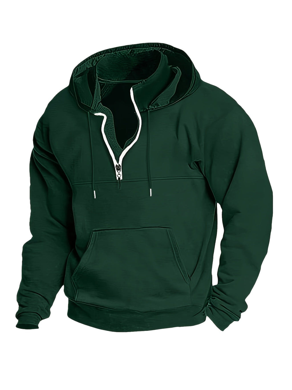 Coole heren hoodie met halve rits