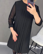 Shift jurk met meshdetails