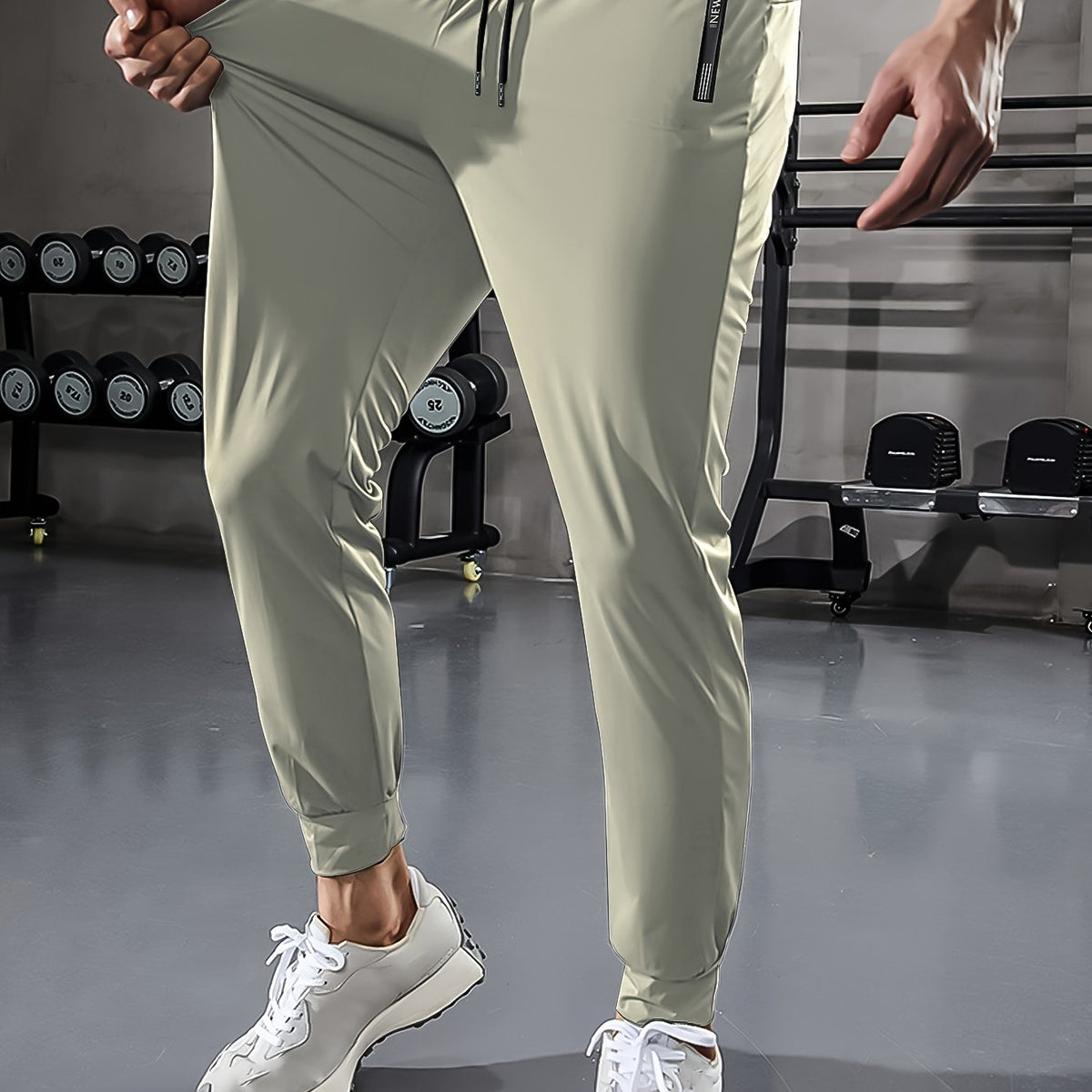 Effen heren sportbroek met zakken