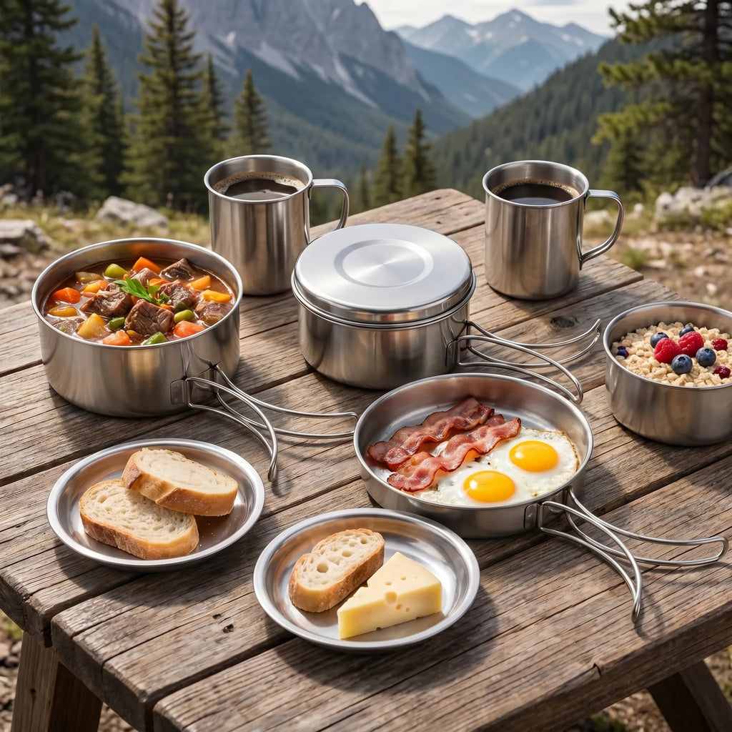 8-delige outdoor camping-kookset