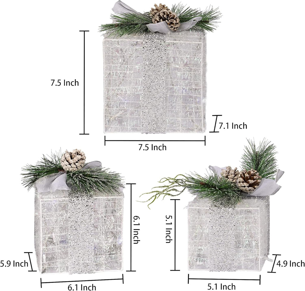 Verlichte kerstcadeau dozen