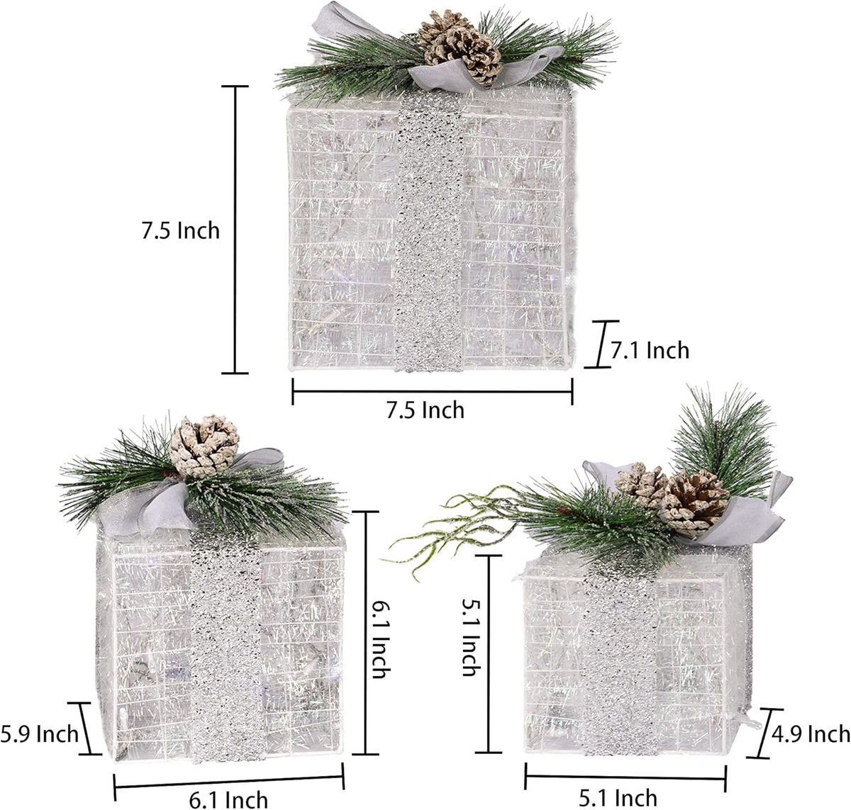 Verlichte kerstcadeau dozen