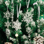 Kristallen kerst ornamenten set
