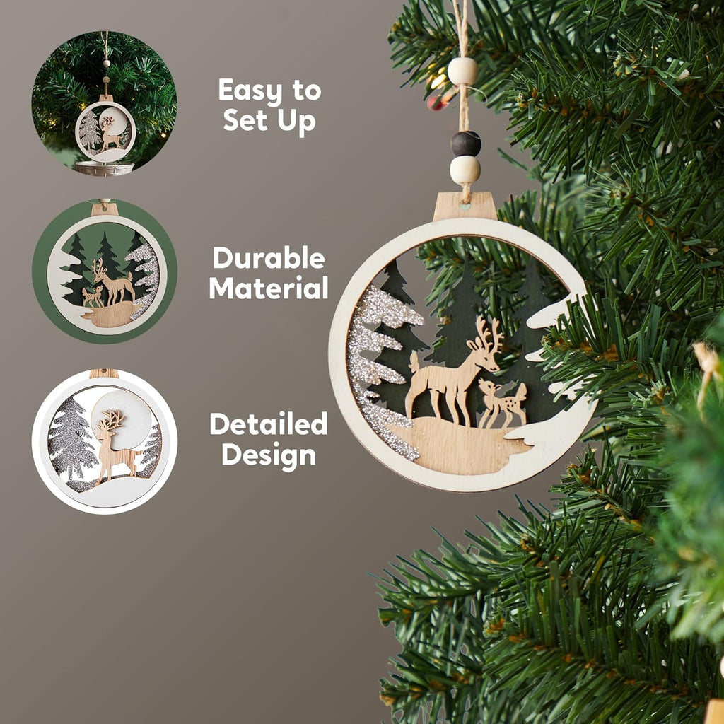 Rendier & kerstman ornamenten set
