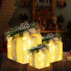 Verlichte kerstcadeau dozen