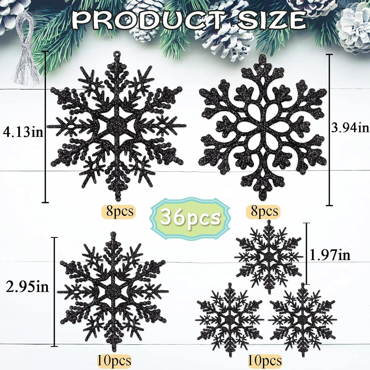Sneeuwvlok kerstornamenten set