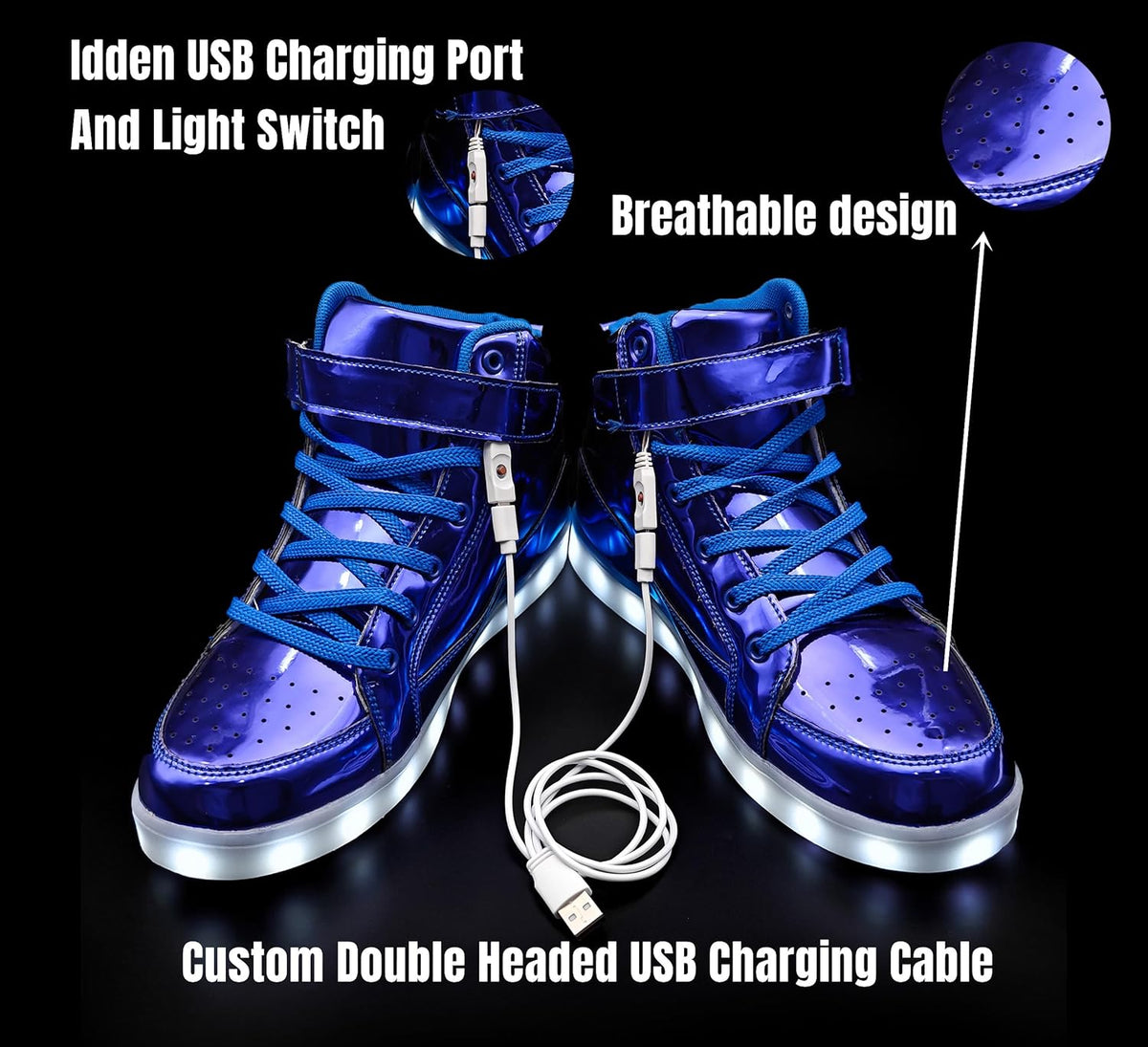 LED sneakers met oplaadbare verlichting