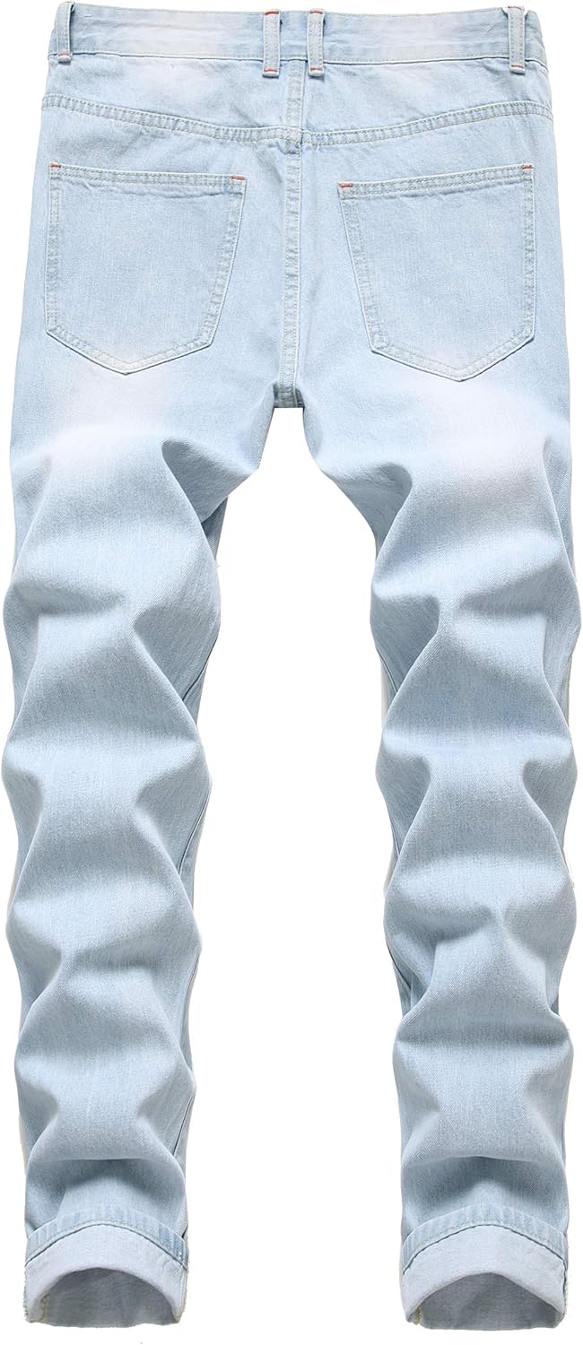 Heren slim-fit ripped jeans