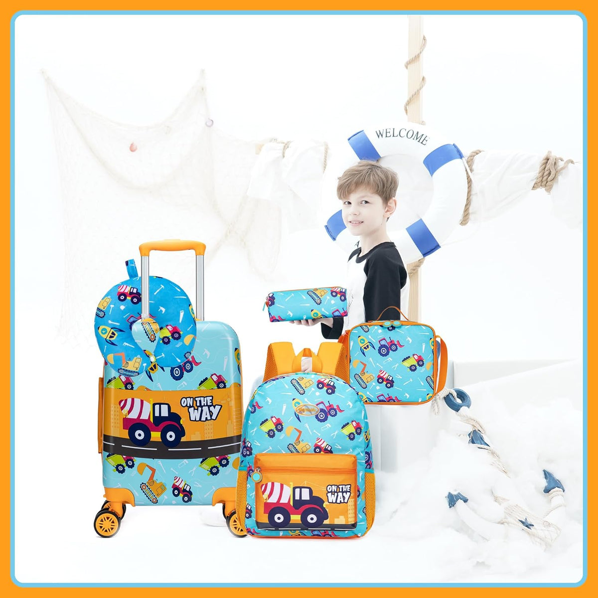 Kinder bagage set 5-delig met hard shell en spinnerwielen