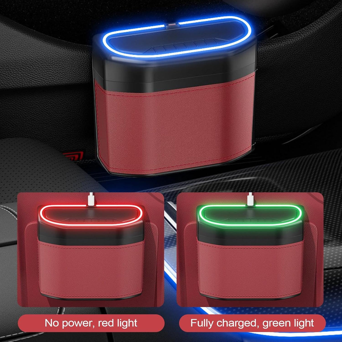 Geuroverproof auto vuilnisbak met touch light