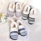 Winterse gebreide pantoffels