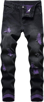 Heren slim-fit ripped jeans