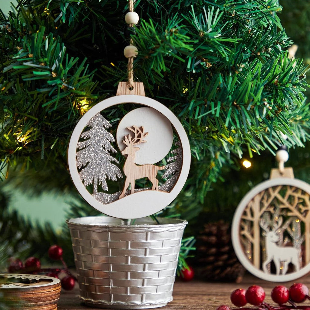 Rendier & kerstman ornamenten set