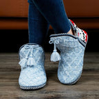 Warme bootie sloffen met memory foam