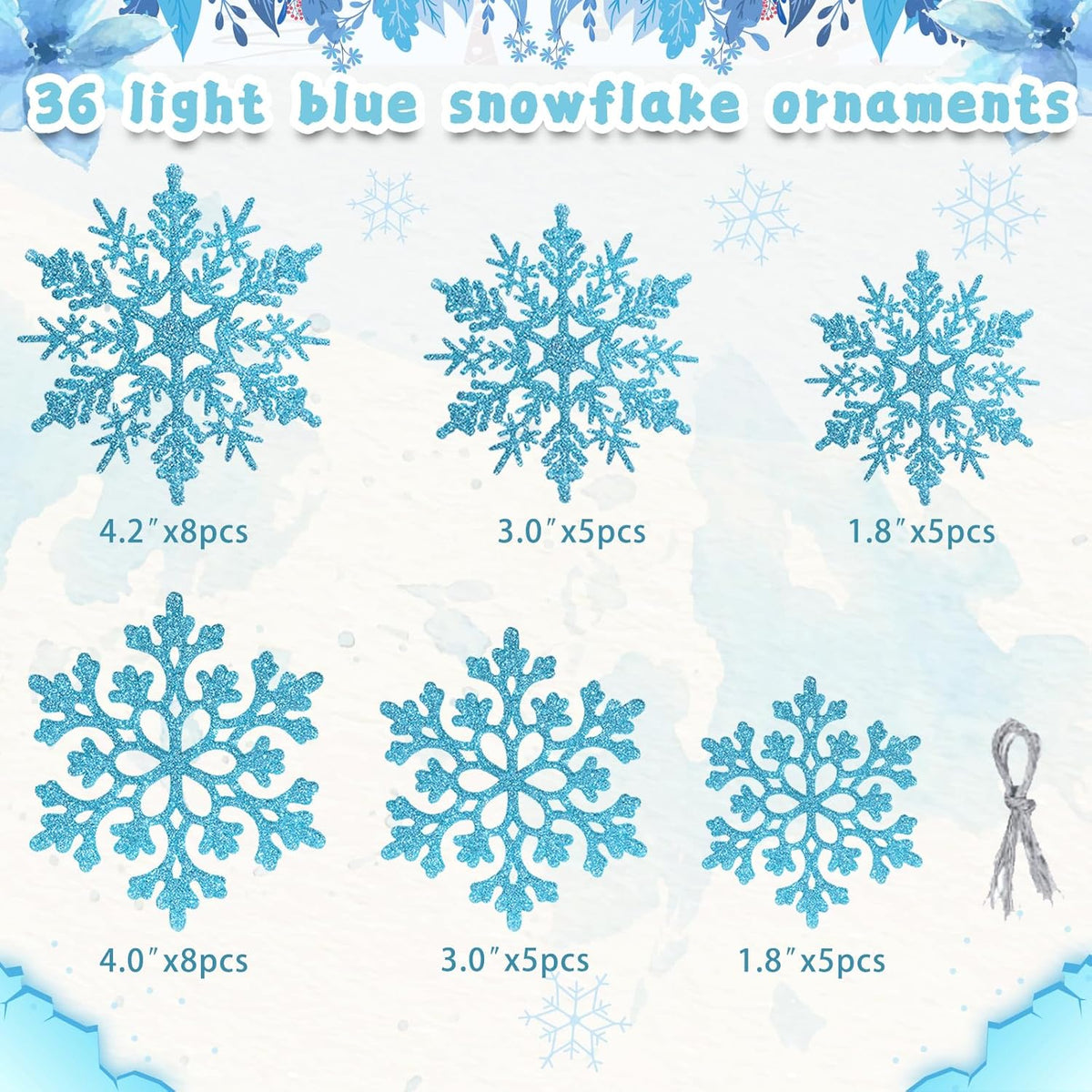 Sneeuwvlok kerstornamenten set