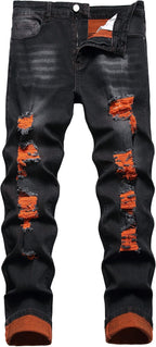 Heren slim-fit ripped jeans