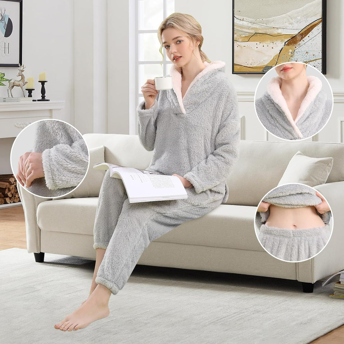 Fluffy Pyjama Set voor Dames