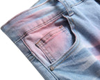 Heren slim-fit ripped jeans