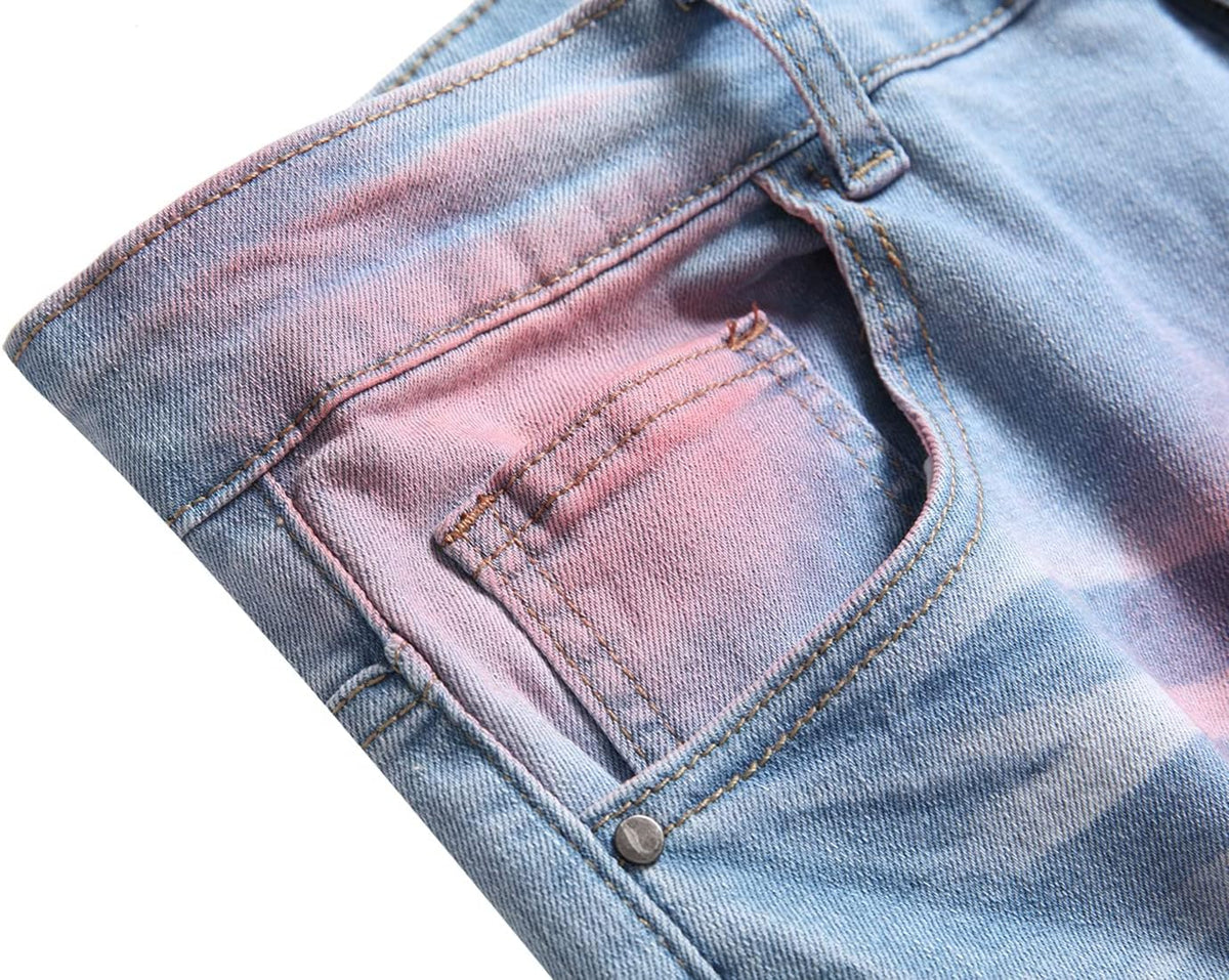 Heren slim-fit ripped jeans