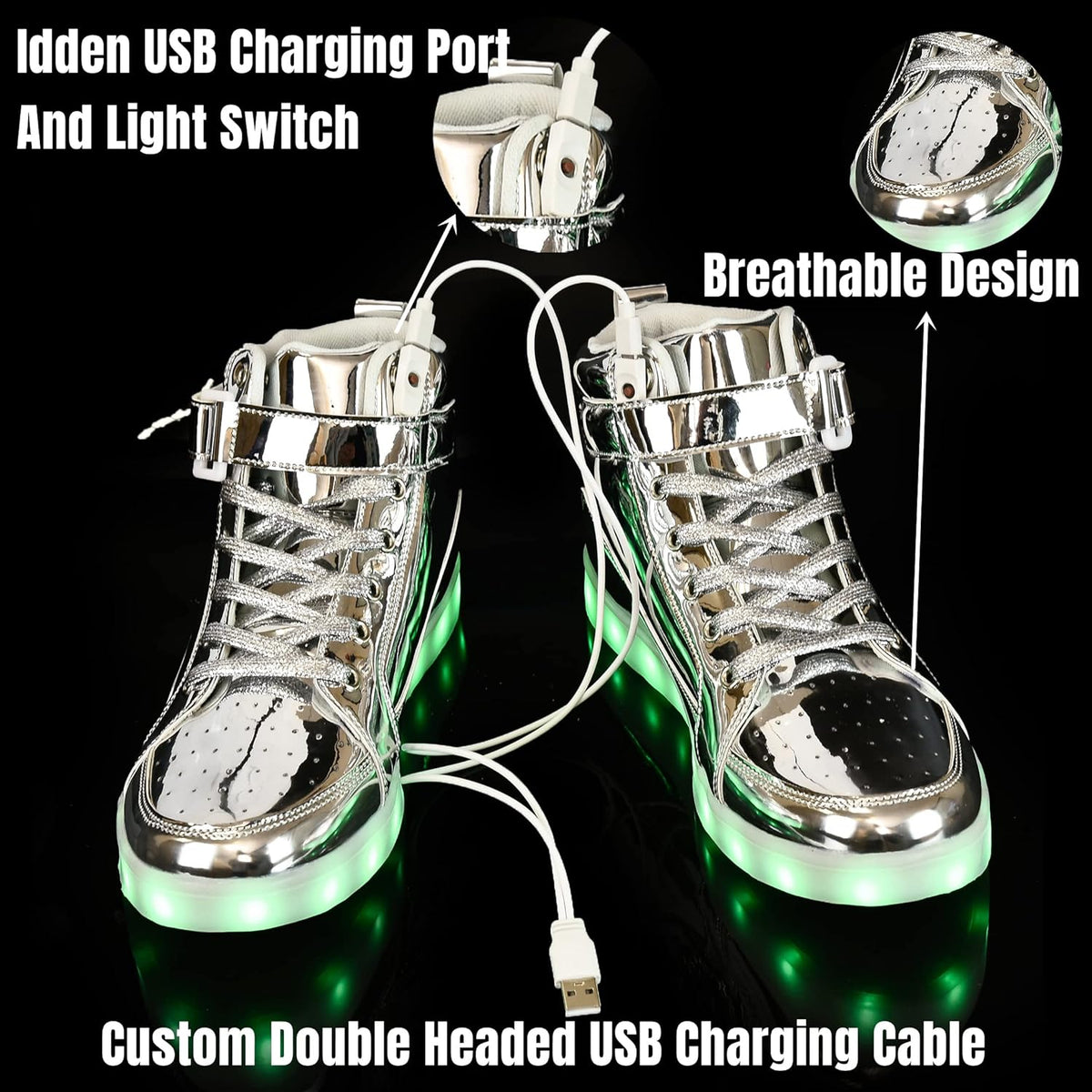 LED sneakers met oplaadbare verlichting