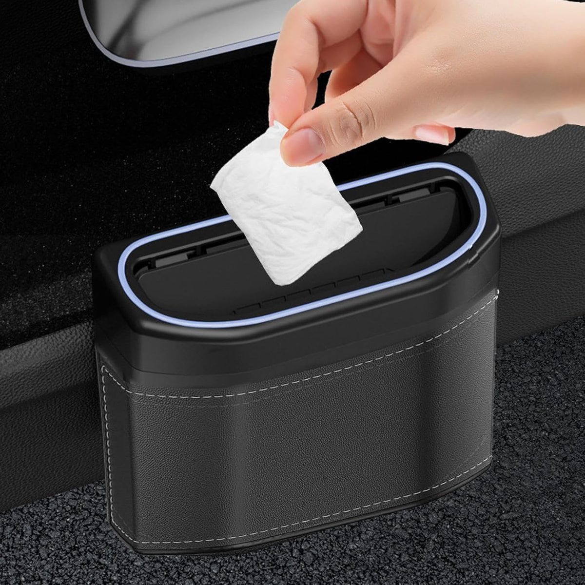 Geuroverproof auto vuilnisbak met touch light