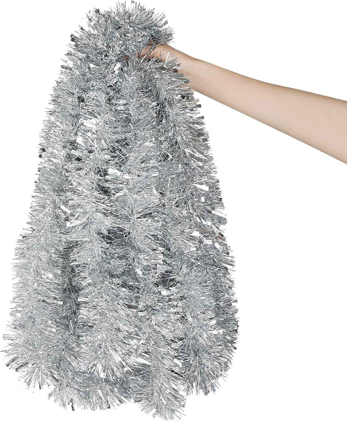 Zilveren kerst glitterslinger
