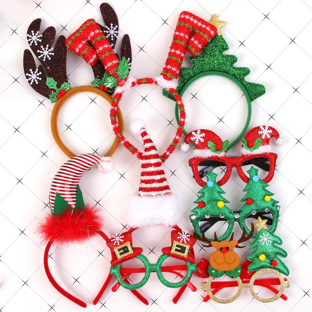 9-Pack kerst haarbanden & brillen