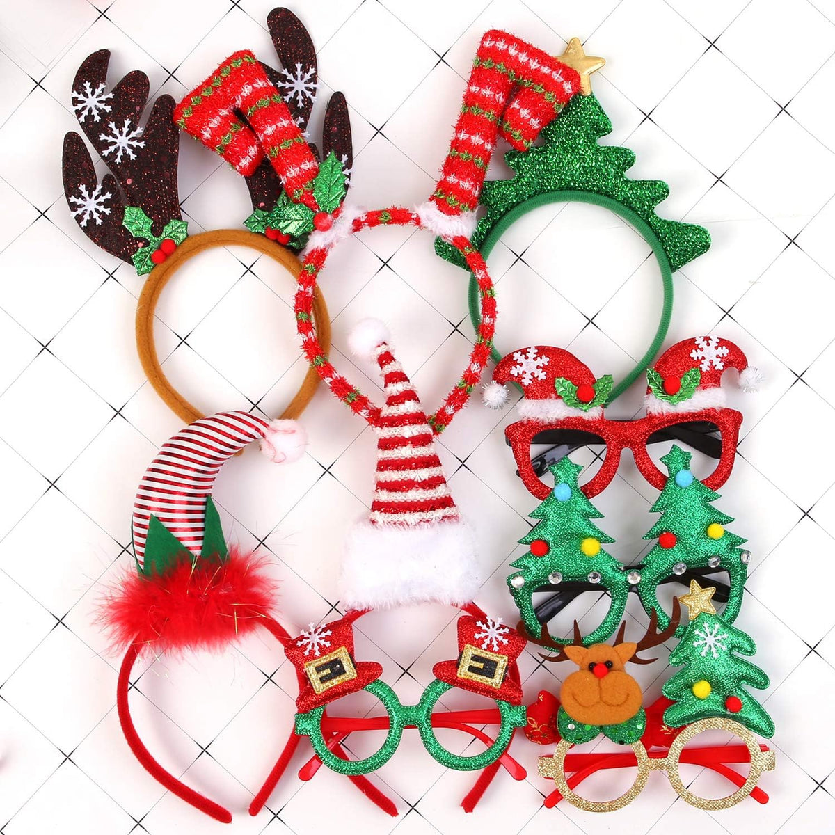 9-Pack kerst haarbanden & brillen