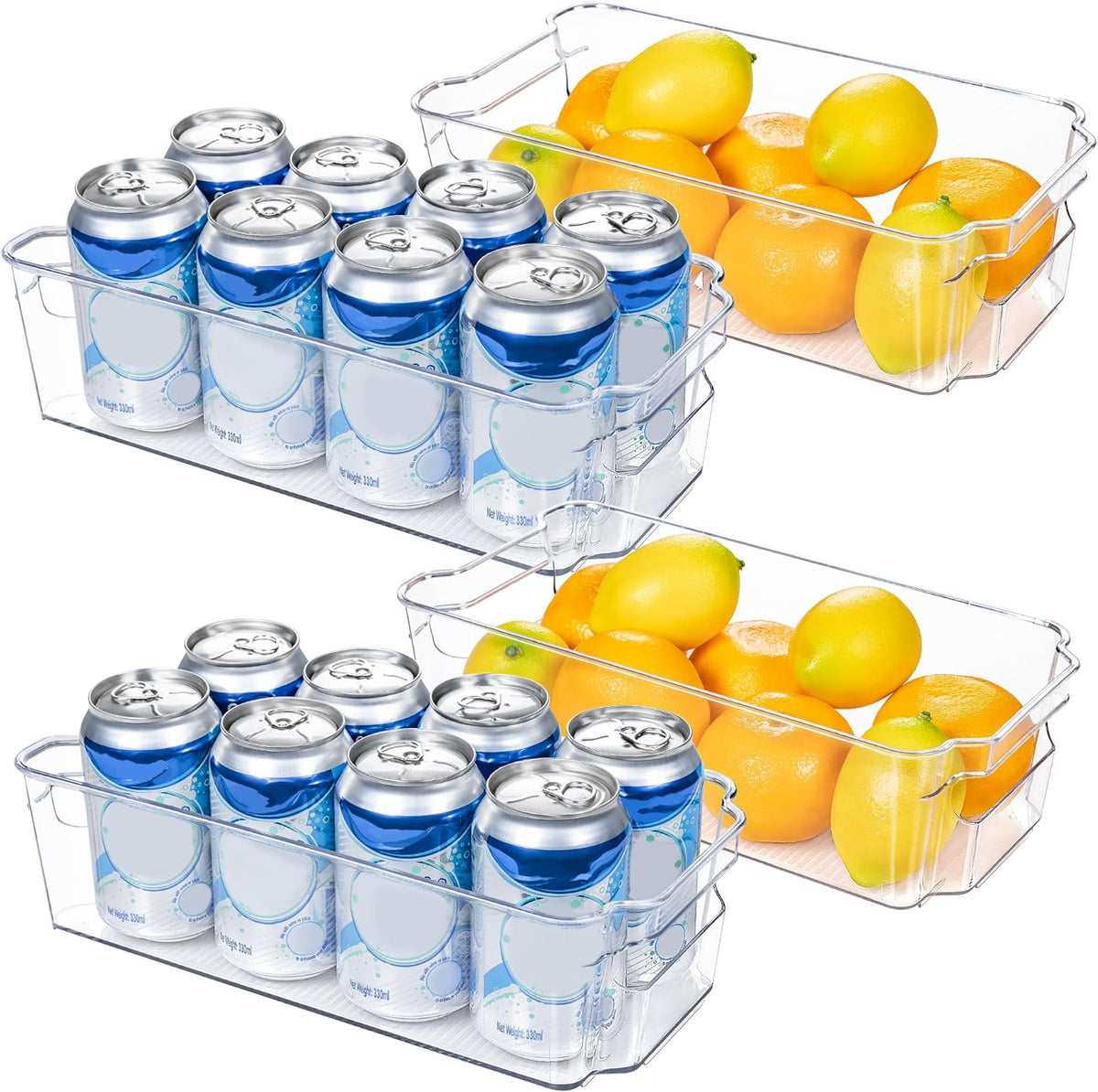 Transparante opbergboxen voor de koelkast (4 stuks)
