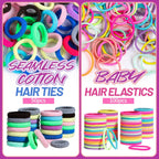 Set met elastische haarbanden en accessoires in meerdere kleuren