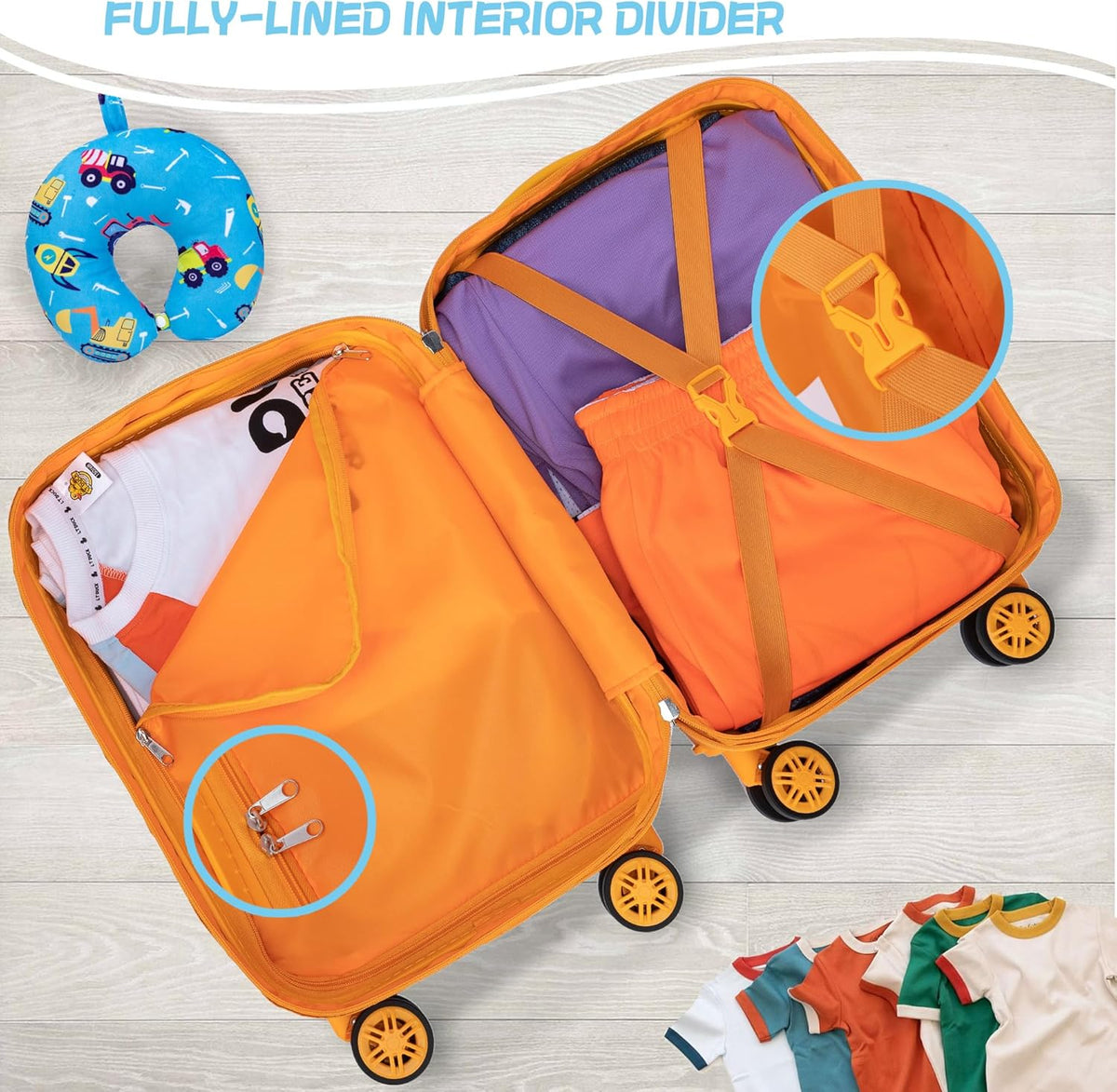 Kinder bagage set 5-delig met hard shell en spinnerwielen