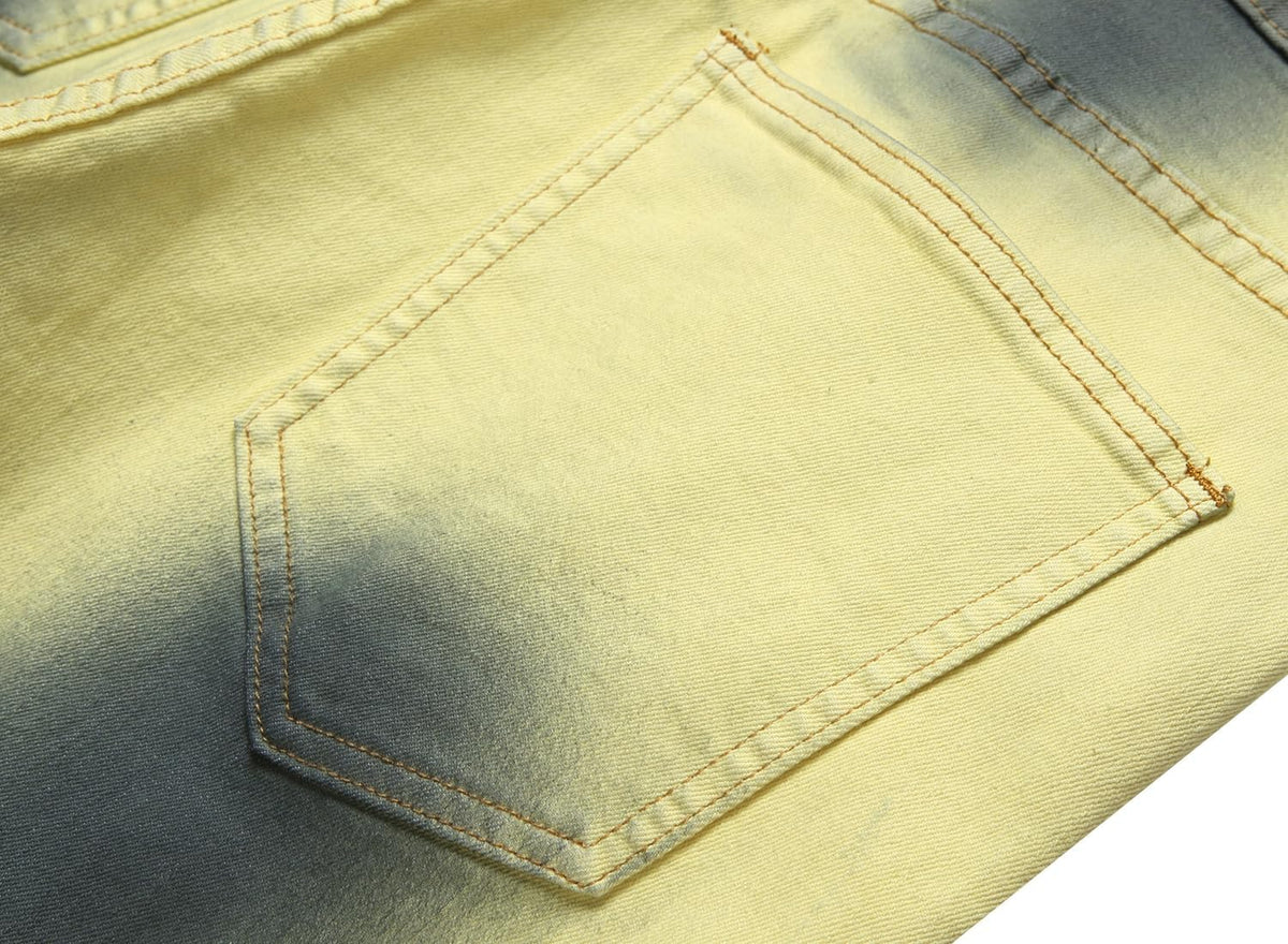 Heren slim-fit ripped jeans