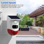 Zonne-energie bewegingssensoralarm met 120 db sirene en led-stroboscoop — afbeelding 8