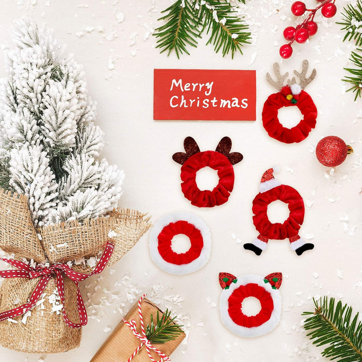 10-Delige kerst scrunchie set