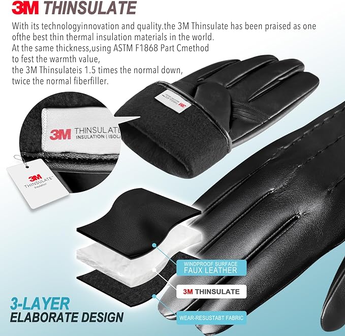 Leren touchscreen winterhandschoenen