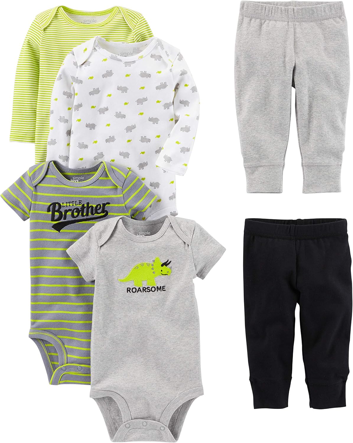 Uniseks baby 6-delige kledingset