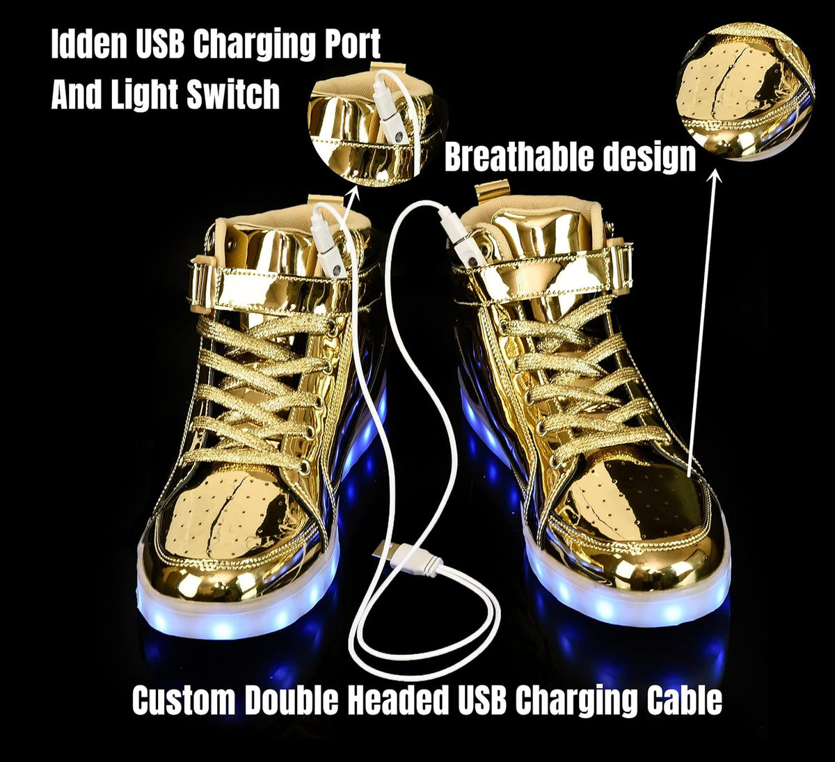 LED sneakers met oplaadbare verlichting