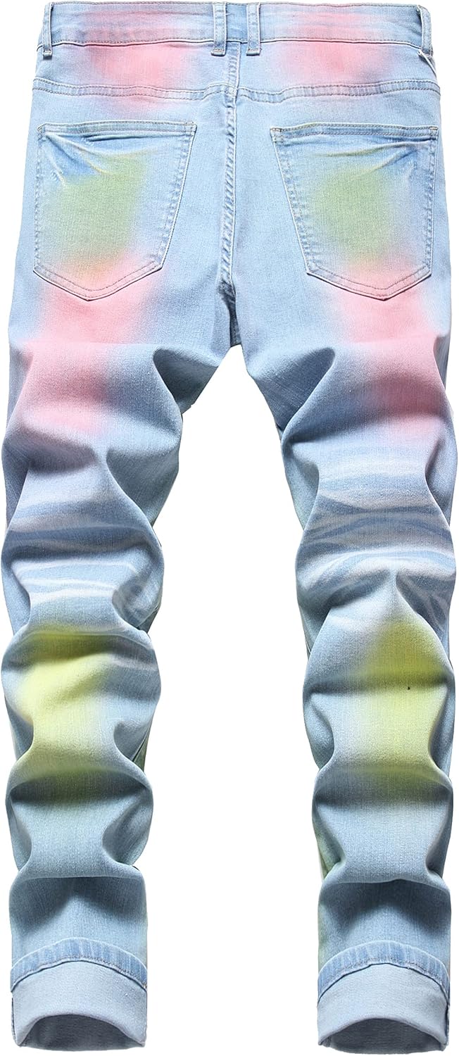 Heren slim-fit ripped jeans