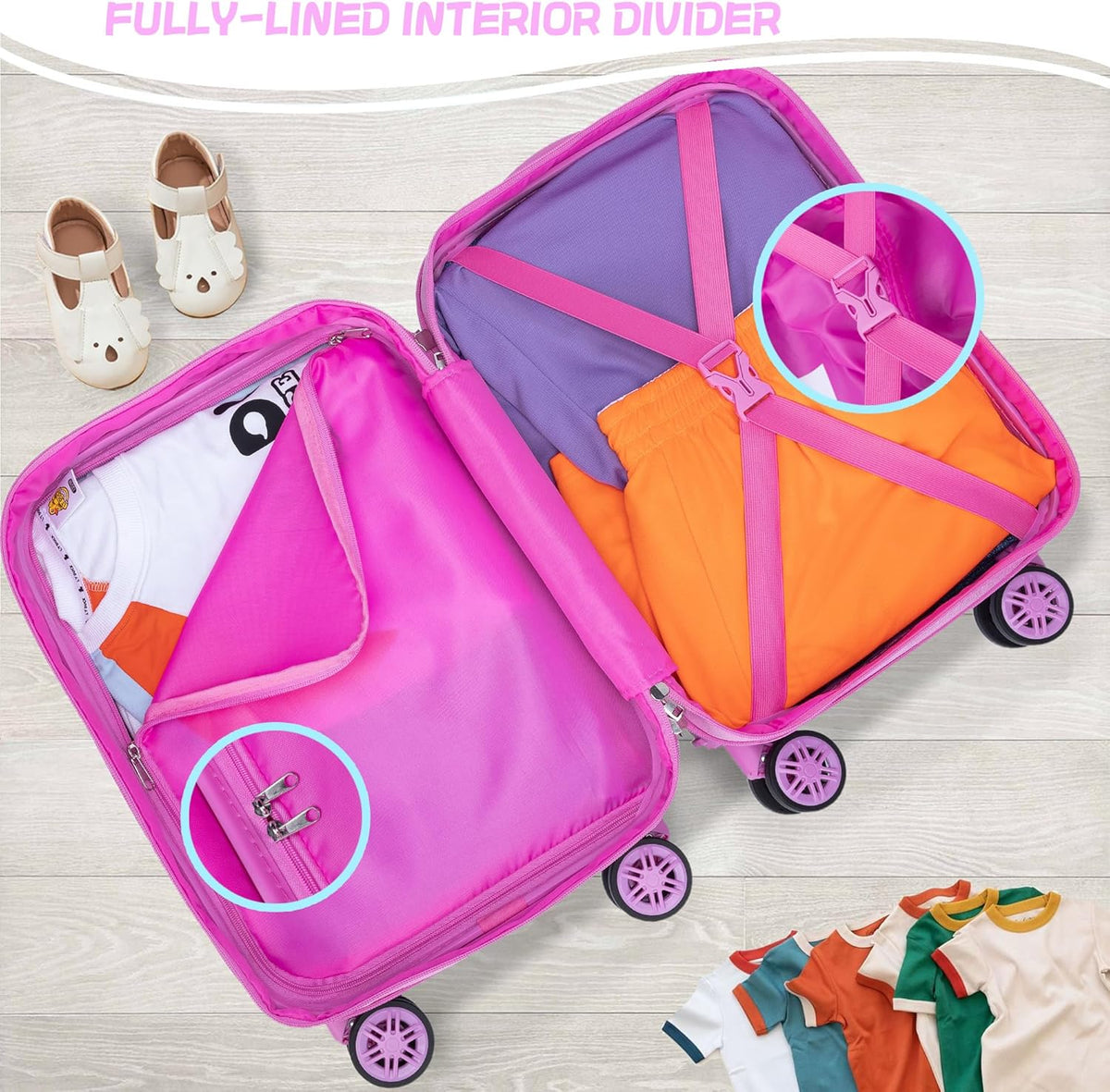Kinder bagage set 5-delig met hard shell en spinnerwielen