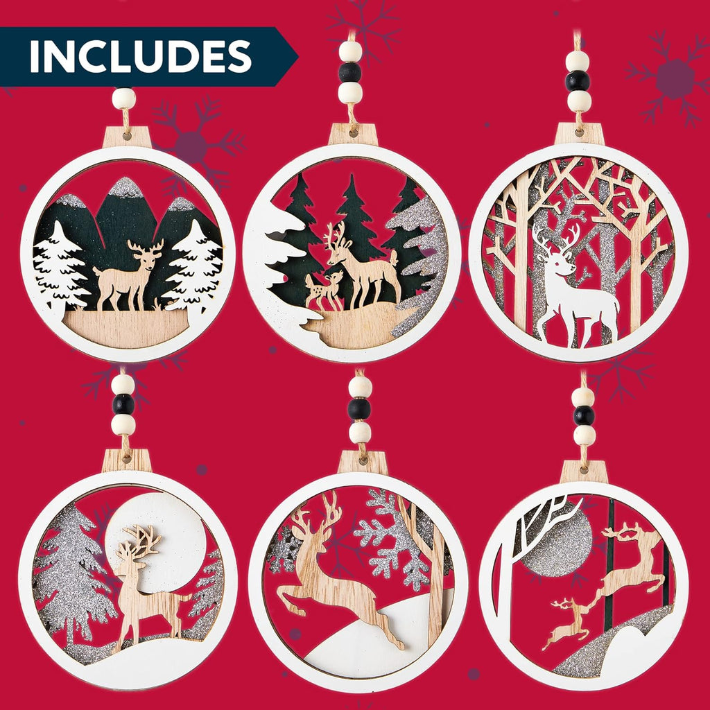 Rendier & kerstman ornamenten set